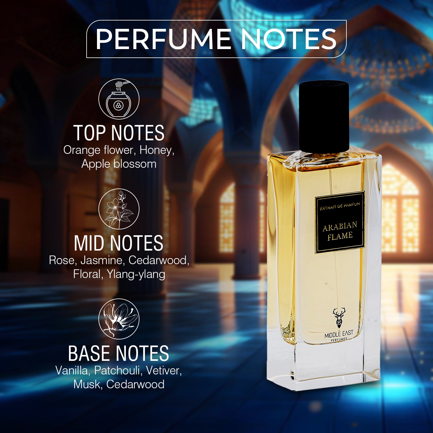 Middle East Arabian Flame Extrait de Parfum for Unisex – 80 ml