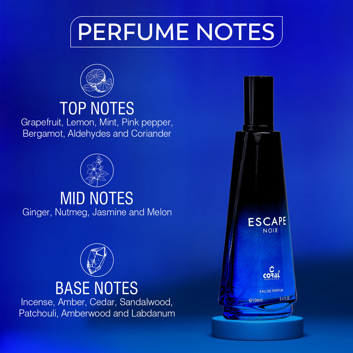 Coral Escape Noir Eau de Parfum for Men– 100ml
