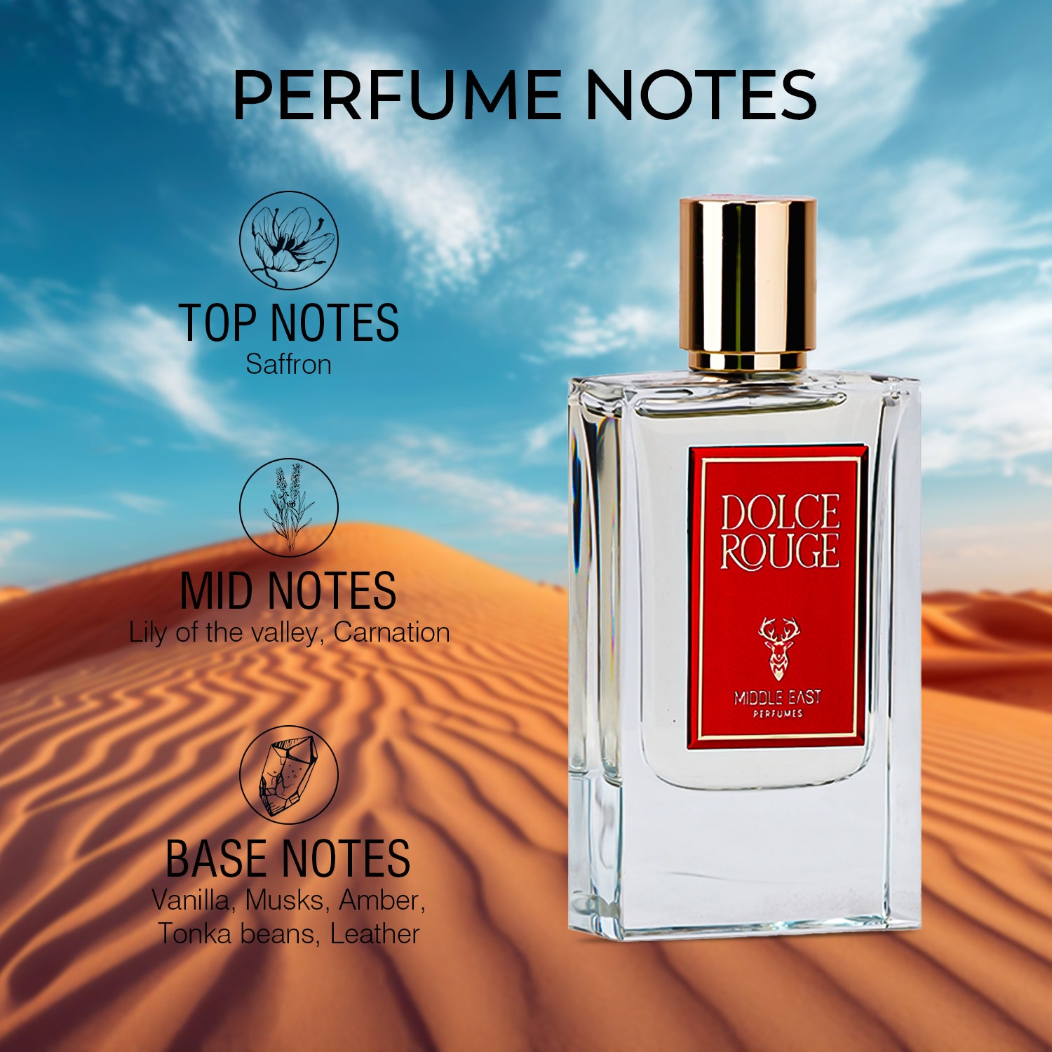 Middle East Dolce Rouge Extrait de Parfum for Unisex – 65 ml