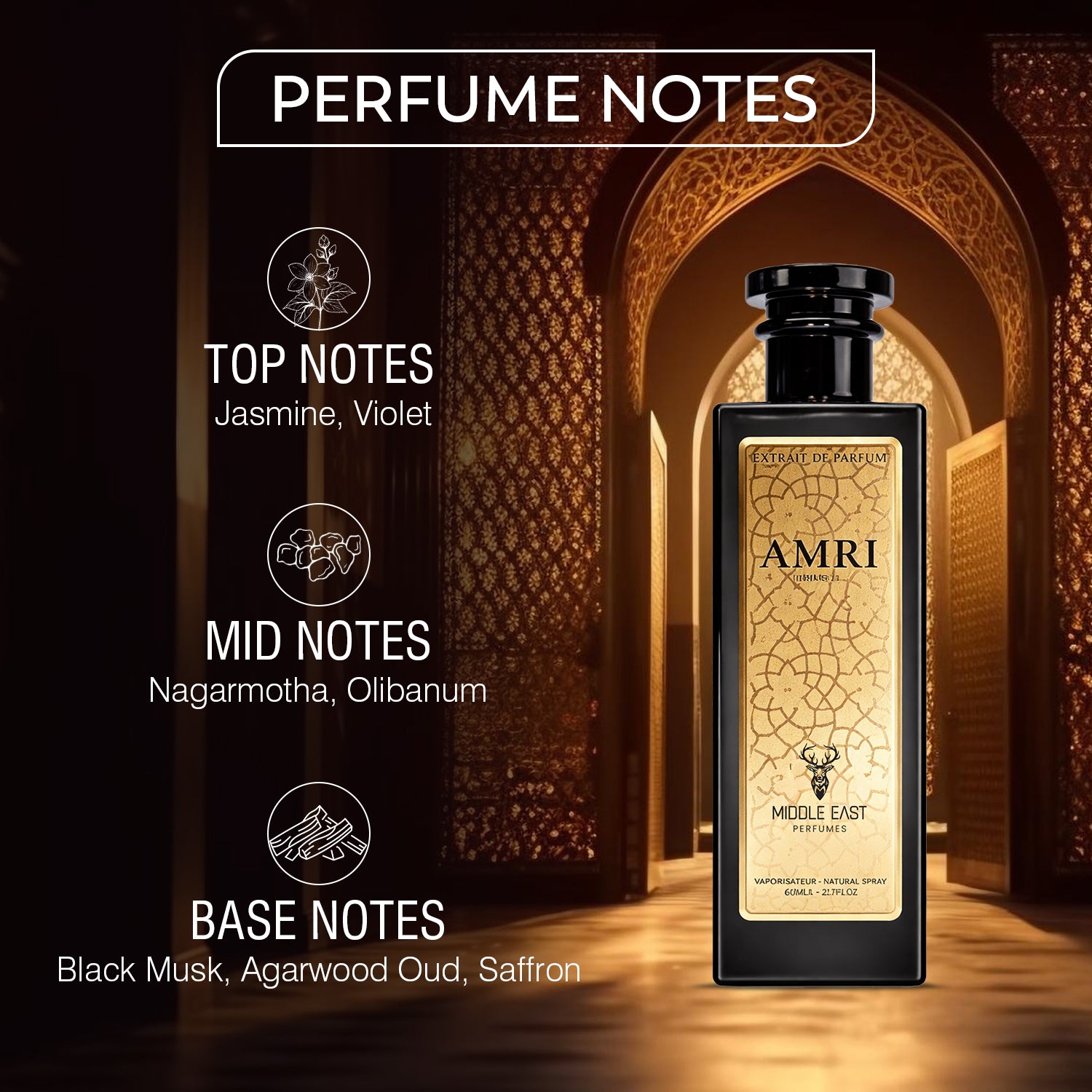 Middle East Amri Extrait de Parfum for Unisex - 80ml