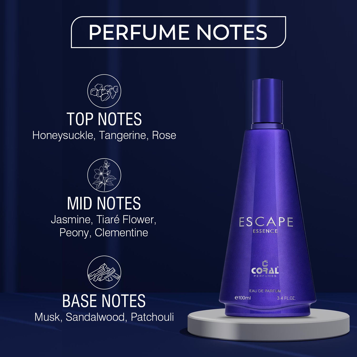 Coral Women's Signature Perfume Combo Set – 4 Premium Long-Lasting EDPs (100ml Each)